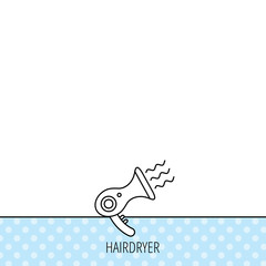 Hairdryer icon. Electronic blowdryer sign.