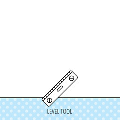 Level tool icon. Horizontal measurement sign.