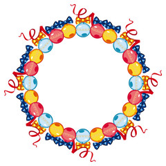 Round frame with Christmas decoration