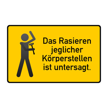 schild rasieren verboten IV