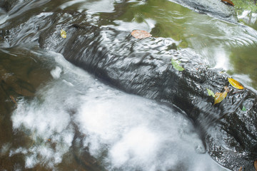 Water flowing over rocks.