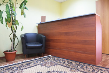 Reception desk in a spa salon, medical center and so on
