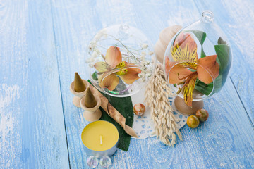 spa stuff on wooden background