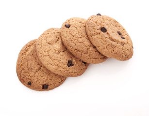 oat cookies on white background