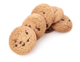 oat cookies on white background