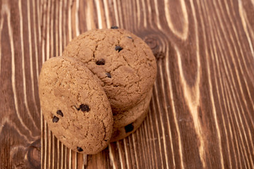 oat cookies on wooden table