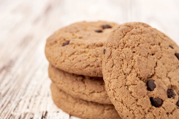 oat cookies on wooden table