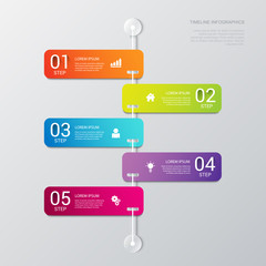 Vector timeline process steps labels template background