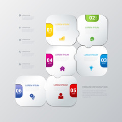Vector timeline steps labels infographics background template