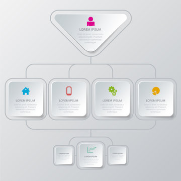 Vector algorithm organization infographic template background