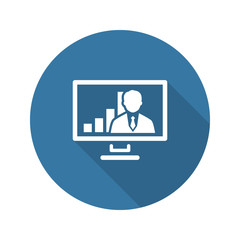 Video Conference Icon. Business Concept. Flat Design.