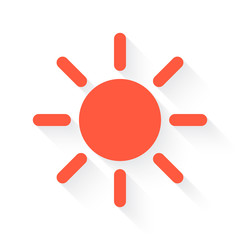 Sunglasses symbol in orange with drop shadow on white