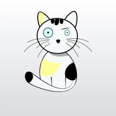 Emoji cat illustration over gray color background