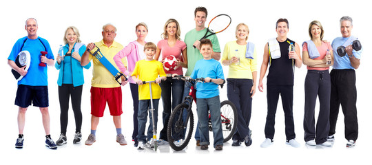 Fototapeta premium Group of healthy fitness people.