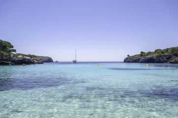Beach of Cala en Turqueta, Menorca, Balearic Islands, Spain. - obrazy, fototapety, plakaty
