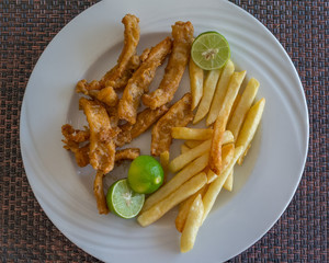 Fied Calamari with fries