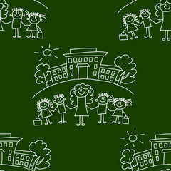 Blackboard. School. Seamless vector pattern