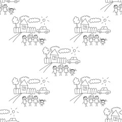 Obraz premium Seamless colorful vector pattern.