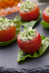 Avocado Cheese Stuffed Tomatoes.