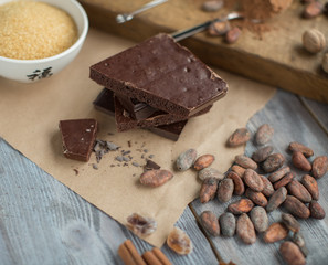 chocolate and cocoa beans