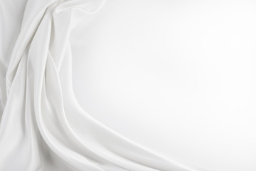 White silk texture background. Copy space