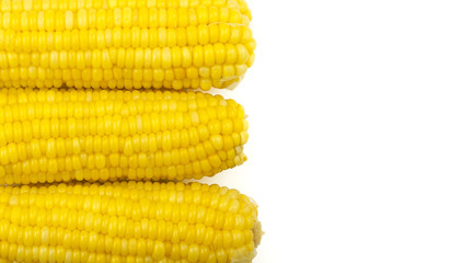 Fresh corns on white