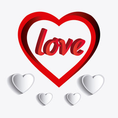 Love card design with red details.