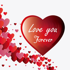 Love card design with red details.