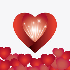 Love card design with red details.