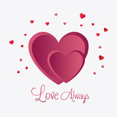 Love card design with red details.