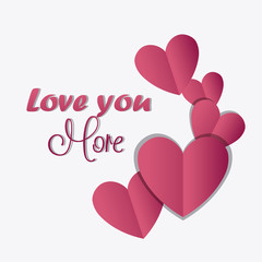 Love card design with red details.