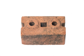 Old sand brick on white background.