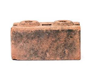 Old sand brick on white background.