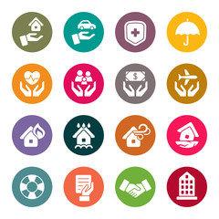 Insurance icon set