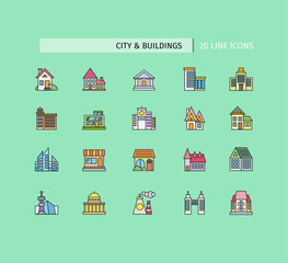 Buildings Icons Set