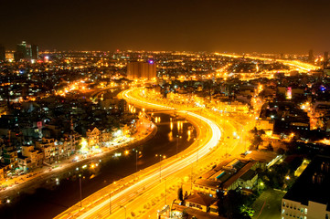 Ho Chi Minh city by night, Vietnam