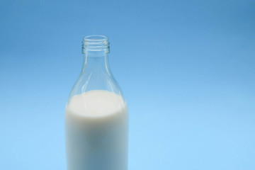  with milk on blue background