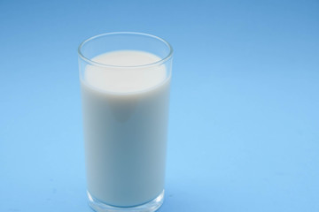  with milk on blue background