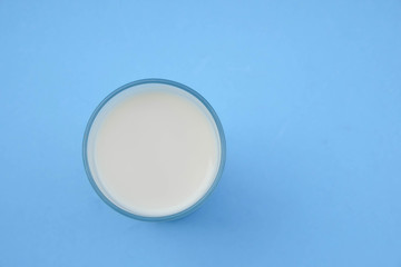  with milk on blue background