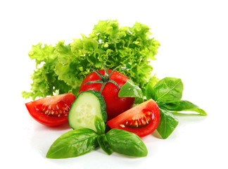 Fresh vegetables isolated on white