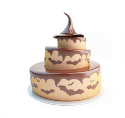 halloween cake 3d Illustrations on a white background