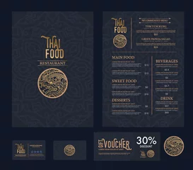 Fotobehang vector thai food restaurant menu template. © phaisarnwong2517