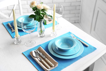 Beautiful table setting close up