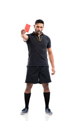 Referee with red card