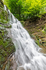Waterfall in Iwla, Beskid Niski mountain range in Polish Carpathian Mountains