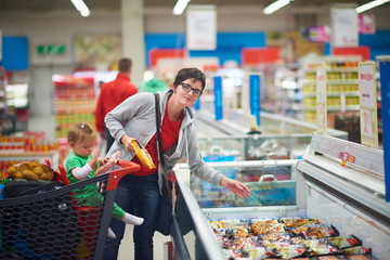mother with baby in shopping