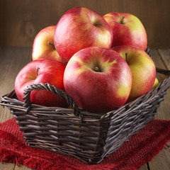 Red apples in basket