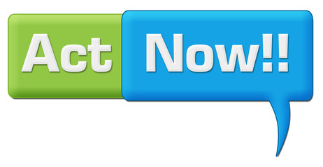 Act Now Green Blue Comment Symbol 