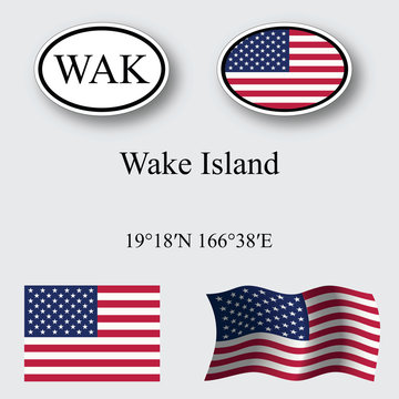 wake island icons set