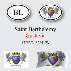 saint barthelemy icons set